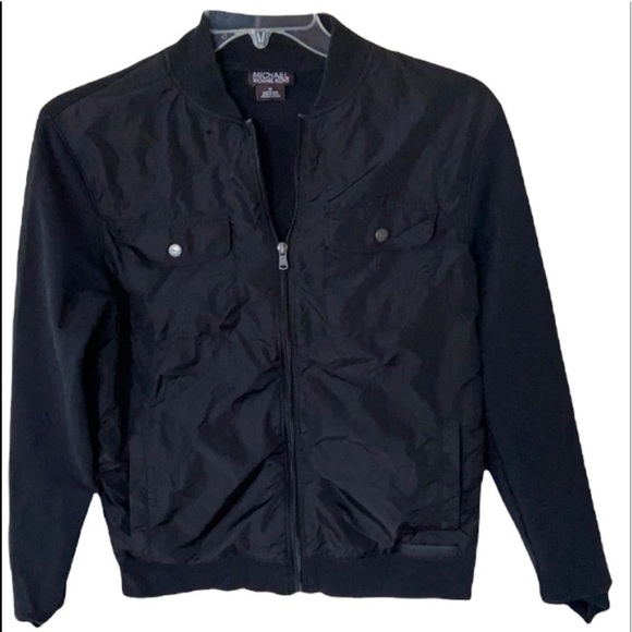 Michael Kors Bomber style Solid Black Cotton Bland jacket size M open to… - Picture 1 of 10